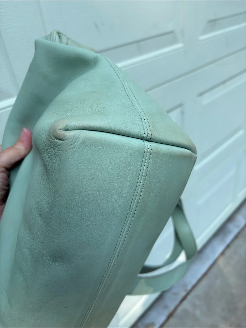 Vintage Coach 4140 light green tote
